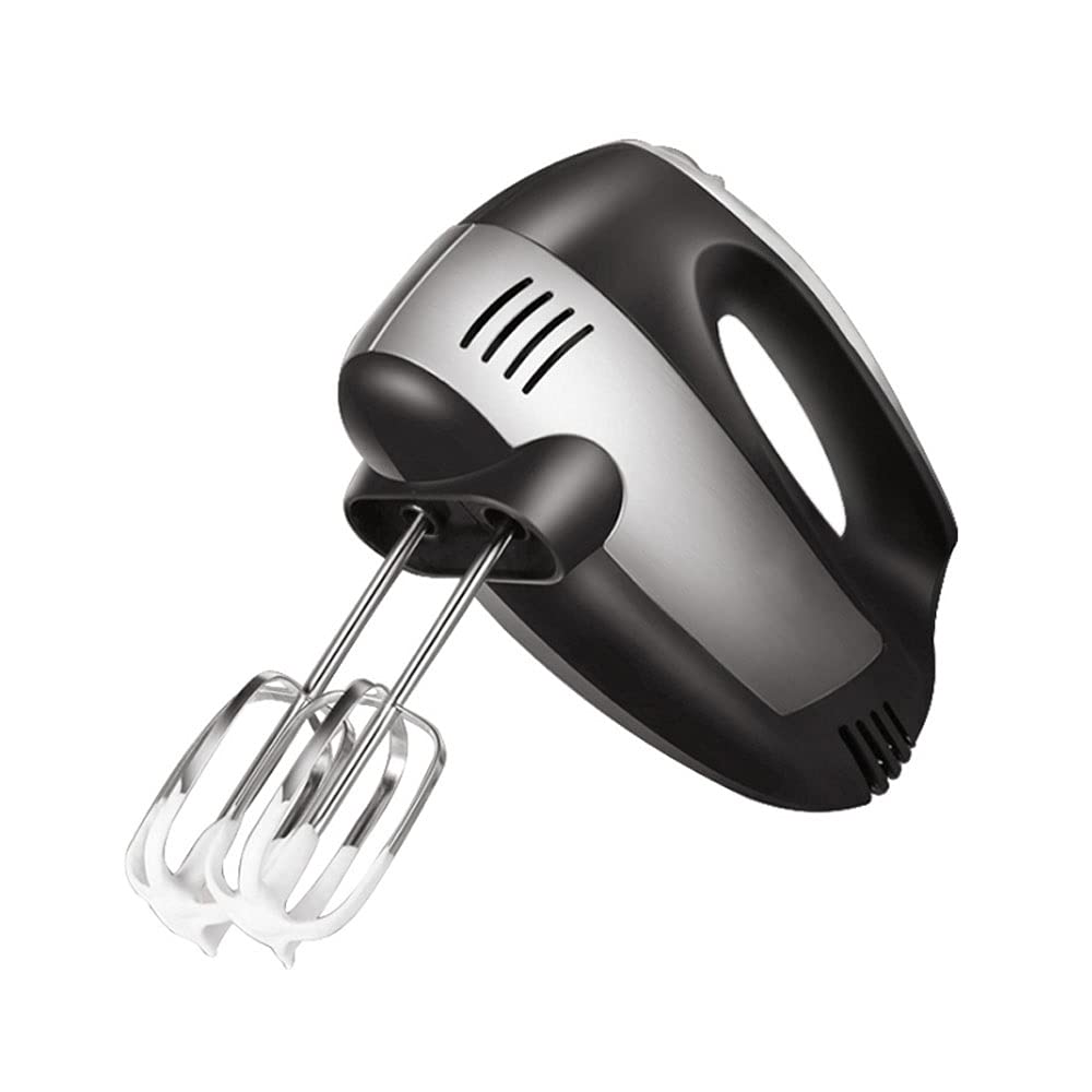 Mezclador eléctrico de 300 vatios, Mezclador de Mano de 5 velocidades con Mezclador de Cocina Turbo Handheld Incluye batidores, Ganchos de Masa, Negro