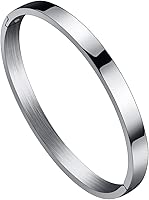 Jude Jewelers Stainless Steel Classical Simple Plain Blank Open Clasp Bangle Bracelet