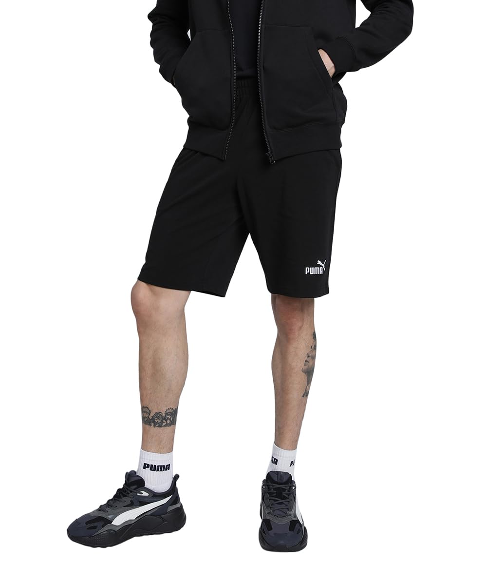 Puma Men's Black Essentials No. 1 Logo Jersey 10 Inch Shorts, Xxl