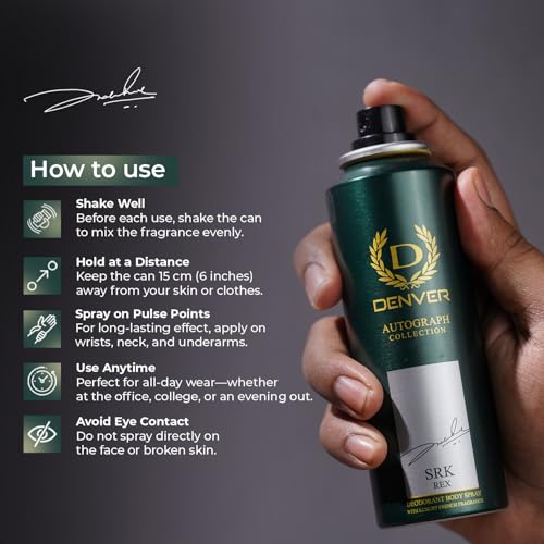 Image of DENVER SRK Rex Autograph Collection Deodorant For Men -140 ML | Long Lasting Deodorant