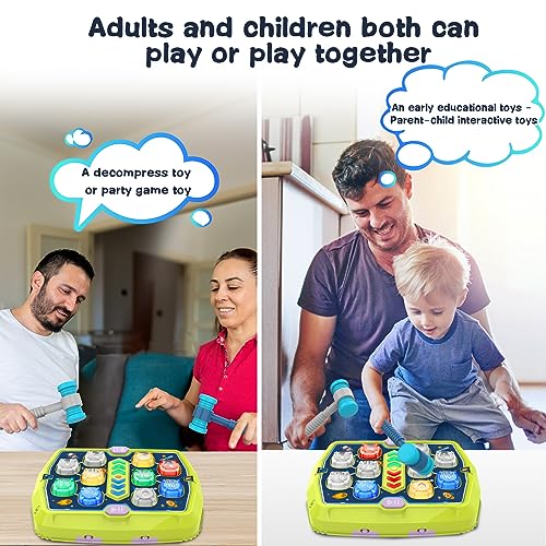 Image of Whack Game Mole Toys for 3 4 5 6 Year Old Boys, Pounding Toys for Age 3-8, 3 Modes & Light Interactive Toddlers Toy with 2 Hammer, Birthday Gifts for Toddler Boy Girl Age 3 4 5 6 7 8 9