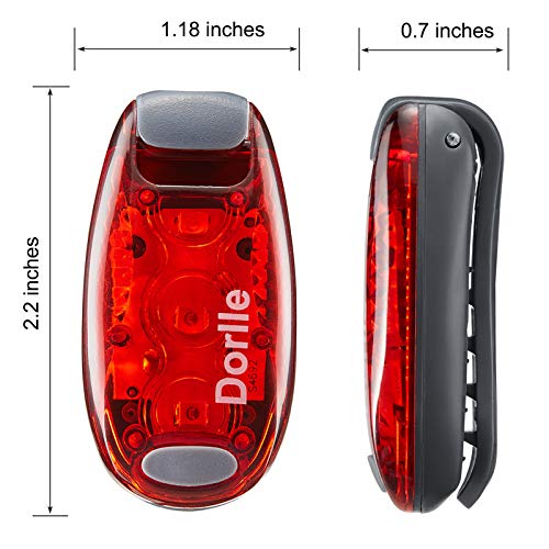 Dorlle LED Sicherheitslicht Blinklicht Schulranzen 2er Set, Blinkende Warnleuchte für Laufen, Kindersicherheit Rucksack Sportbeutel, mit Armband, Haustiere, Rot