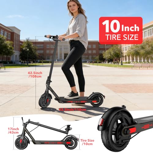 Image of Electric Scooter,8.5 inch /10 inch Solid Tires,UP to 19MPH,350W /500W Powerful Motor,20-31 Mile Range with Braking System,Foldable Lightweight Electric Scooter for Adults,Max Load 265 LBS,App Control