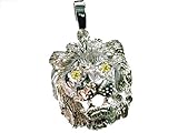Herrenschmuck Damenschmuck mr.goldis Löwenkopf Anhänger Silber 925 Citrin Augen Sternzeichen Löwe Lion Herrenschmuck Damenschmuck ca. 14g Silber