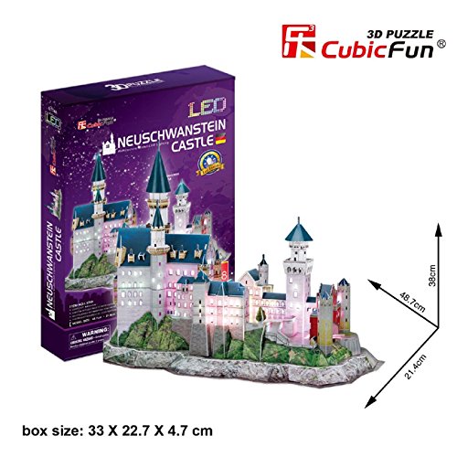 Preisvergleich Produktbild CubicFun 3D LED Puzzle Neuschwanstein Castle 128 STÜCK