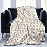 DPFQSKY Luxurious Plaid H Blanket for Bed Sofa- Funny H&$ Checkered Cozy Blanket Warm Bed Blanket- Super Soft Warm Flannel Throw Blanket- 60''X50''Tan