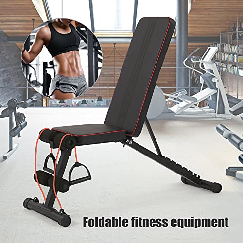 Halterbank, multifunctionele inklapbare gewichthefkruk, hellingskruk, fitnesskruk kan 150 kg dragen, geschikt voor fitness, gewichtheffen, training, bodybuilding, kantoor, thuis, thuis - Image 7