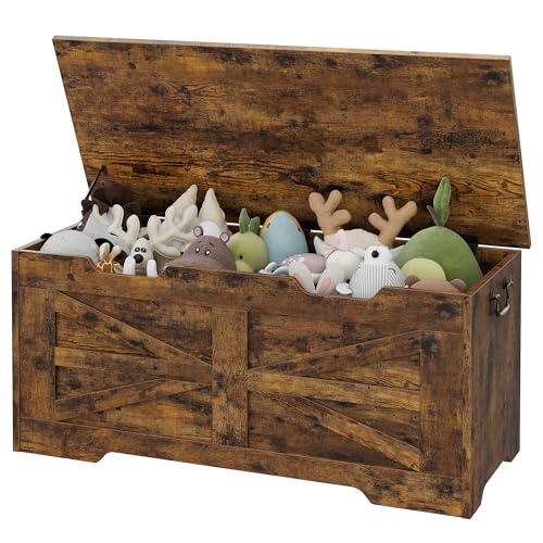 IDEALHOUSE-Storage-Chest-394-Storage-Bench-Wooden-Toy-Chest-Box-Farmhouse-Storage-Trunk-with-Safety-Hinge-Supports-350-lbs-for-Entryway-Living-Room-Bedroom IDEALHOUSE Storage Chest 394 Storage Bench Wooden Toy Chest Box Farmhouse Storage Trunk with Safety Hinge Supports 350 lbs for Entryway Living Room Bedroom