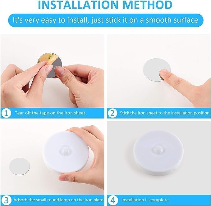Forlife Usb Şarjlı Hareket Sensörlü Otomatik 8 Led Aydınlatma Işık Mıknatıslı Koridor, Banyo, Dolap, Merdiven, Gece Lambası, Mutfak, Balkon Dekorasyonu, Amber Renk 4000K Günışığı Delme Gerektirmez (1)