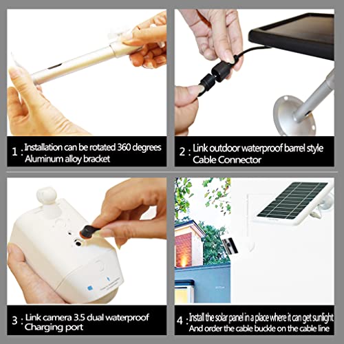 Solar Panel Charger For Ring Spotlight Camera , Ring Stick Up Camera,5 V 4.5 W Output Fast Charging,Dc 3.5 Ring Special Connection Charging Port (White 1 Pack) #TOP6