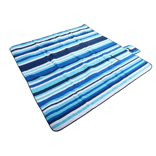 Manta de picnic extra grande impermeable Tosuny de 2x2m con rayas azules para playa y camping 6