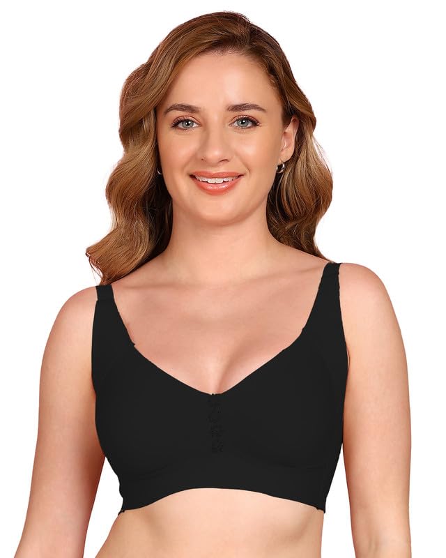 Image of Tweens Cotton Non-Padded M-Frame Minimiser Bonded Bra for Women | Full Coverage | Wire-Free | Non-Padded Cups with Hidden Concealer | Breathable Cotton | Elastic-Free No Marks | Pack of 1
