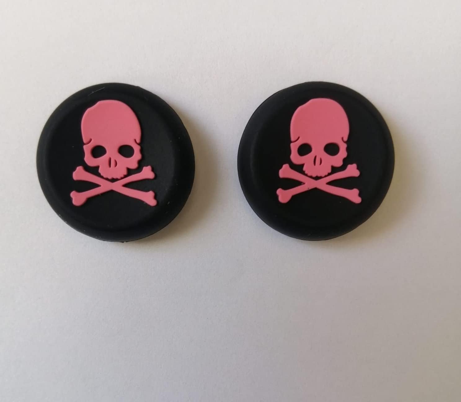 Pack of 2pc Soft Silicone Thumb Grip Stick Cap Cover Controller KeyCaps Grips For PS3, PS4,Xbox360, Xbox One & Xbox Series X S ( Pink Skulls )