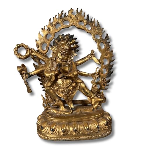 Asien Lifestyle Mahakala - Figura de bronce, protector budismo, 30 cm, deidad tibetana