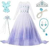 ❄【Perfektes 10 teiliges Cosplay Set】- Unser komplettes Elsa Kleid set enthält ein tüllkleid, eine Krone, einen Feenstab, eine Halskette, einen Ring, ein Perücke Zöpfe, ein Paar Ohrclips und Handschuhe. Unsere Designphilosophie ist es, jedes Mädchen zu einer Prinzessin zu machen. Dieses Prinzessin kleid kann Ihre Cosplay Bedürfnisse gut erfüllen. Das gefrorene Kleid ist flauschig und der Stoff ist bequem, geeignet für Kinder.