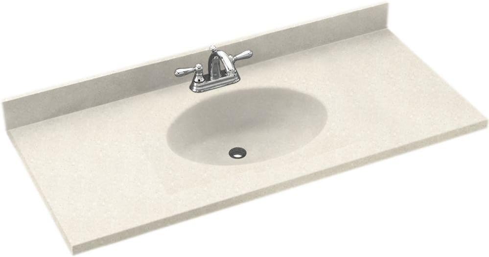 Swan CH02225.018 Chesapeake Solid Surface Single-Bowl Vanity Top, 25" L X 22" H X 6.125" H, Bisque