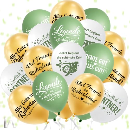 Decoración Jubilación, 30 Piezas Globos Jubilación, Regalo Jubilacion Hombre Mujer,Para Fiesta De Jubilacion, Noche De Despedida y Fiesta De Despedida (Blanco y verde)