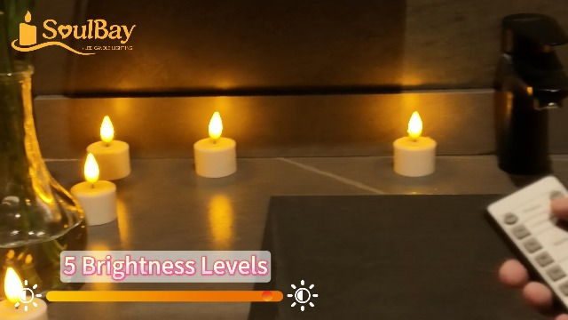Image of SoulBay Waterproof Rechargeable LED Tea Lights with Magnetic Base, 6 Pack