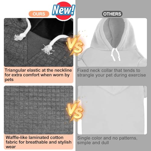 Image of BEAUTYZOO Dog Hoodies Sweater for Medium Dogs, Waffle‑Like Laminated Coat