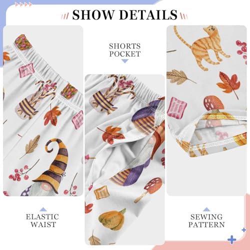 Autumn Gnome Boys Long Pants Soft Trousers Elastic Waist Kids Lounge Bottoms with Pockets S-XL4