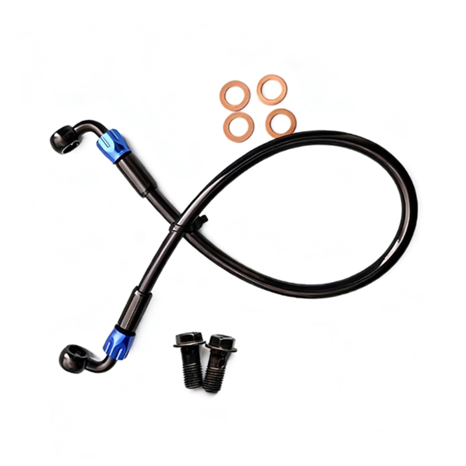 Hydraulic Brake Hose Motorcycle AN3 M10 Steel Hydraulic Brake Hose Tube Line Clutch Oil Pipe 90°-90° Dirt Bike ATV Moped Scooter Accessories(1800mm)