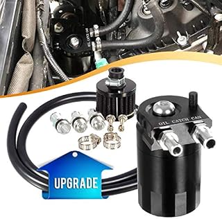 Vincos Universal 3/8"&9/16" 400ml Aluminum Oil Catch Can Dual Cylinder Polish Baffled Engine