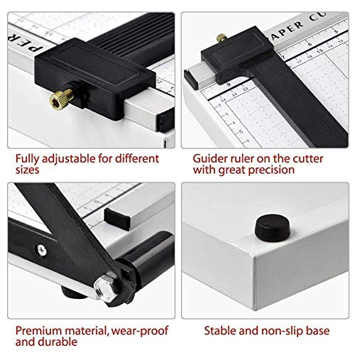 Image of KANAbee 12 Inch Steel Heavy Duty Professional Paper Cutter Guillotine Paper Trimmer Machine (B4)