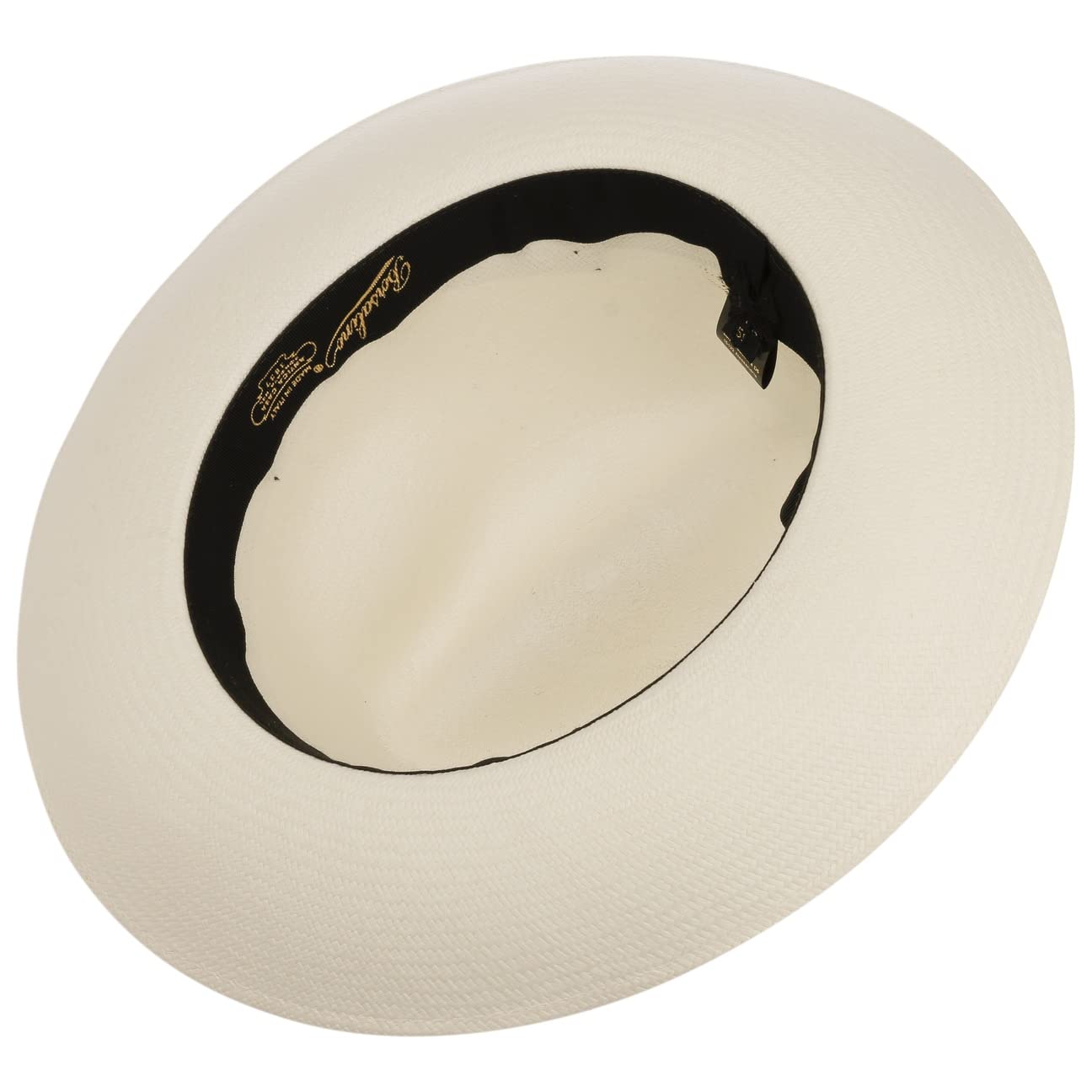 Borsalino Sombrero Panamá Big Brim Mujer/Hombre - Made in Italy Paja de Bogart con Banda Grosgrain, Grosgrain Primavera/Verano Verano