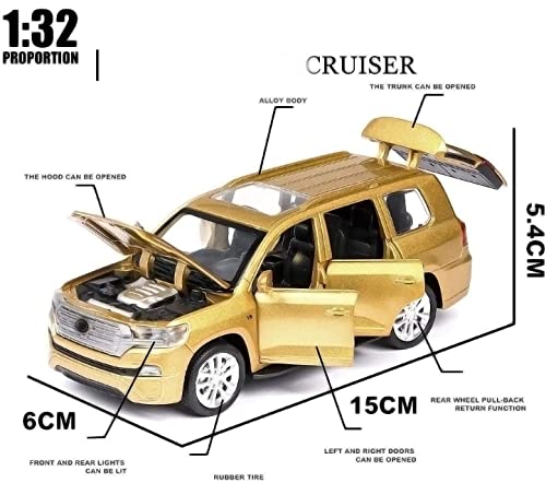 Image of Magicwand 1:32 Scale Die-Cast Metal Cruiser with Openable Doors,Pull Back Action Blinking Head Lights & Tail Lights【Pack of 1 】【Colors as Per Stock】