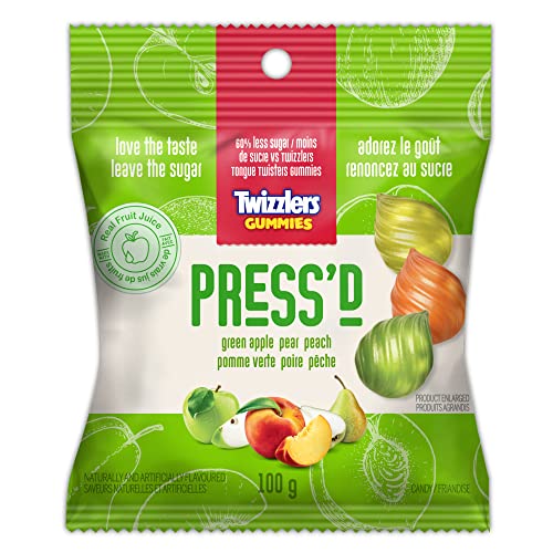 Gomitas Press'd Fruit con sabores a manzana verde, pera y durazno 100 g miniatura 1