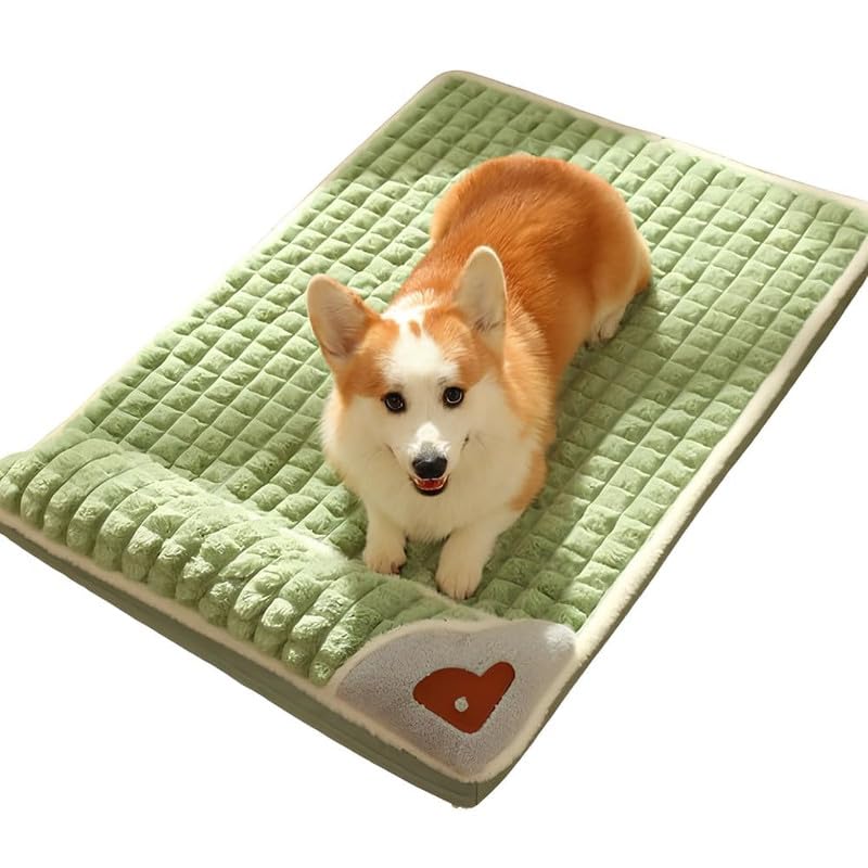 Pet Bed Mat for Dogs with Pillow Washable Crate Cushion Soft Non-Slip Sleeping Pad for Medium Dog Use at Home Travel Sofa or Kennel Comfortable Design (1Pcs)