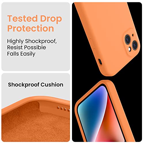 Image of FireNova Designed for iPhone 13 Case, Silicone Upgraded [Camera Protection] Phone Case, Soft Anti-Scratch Microfiber Lining Inside, 6.1 inch, Kumquat