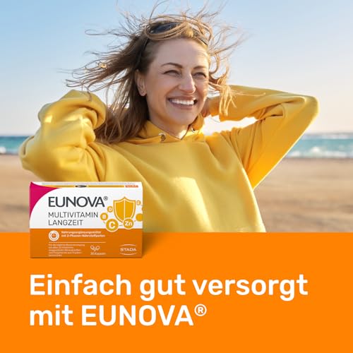 Eunova Langzeit - Nahrungsergänzungsmittel mit allen 13 Vitaminen, mit wichtigen Mineralstoffen und Carotinoiden - 1 x 30 Kapseln