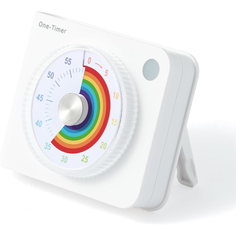 Hndhbfgrt Magnetic Operation 60 Minute Visual Timer-Rainbow Pattern Countdown Desk Timer Time Management Tool for Home