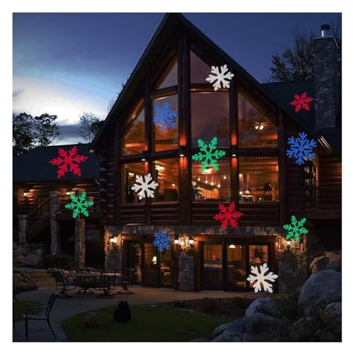 Luci del fiocco di neve di Natale Energia solare LED IP65 Fiocco di neve di Luce da discoteca Nevicata in movimento allaperto Lampada per proiettore a led per la festa di Capodanno Color: C