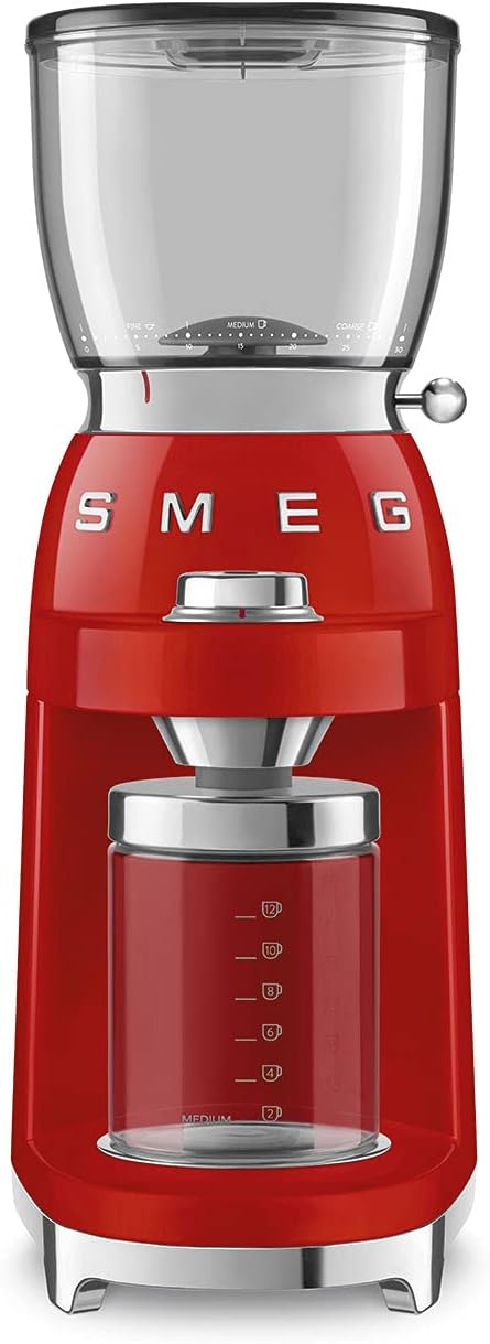 Smeg 50’s Retro Style Aesthetic Coffee Grinder, CGF01 (Red) Large