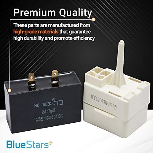 Miniatura 6 de BlueStars Relé de arranque y condensador del compresor del refrigerador W10613606 actualizado  Ajuste exacto para refrigeradores Whirlpool