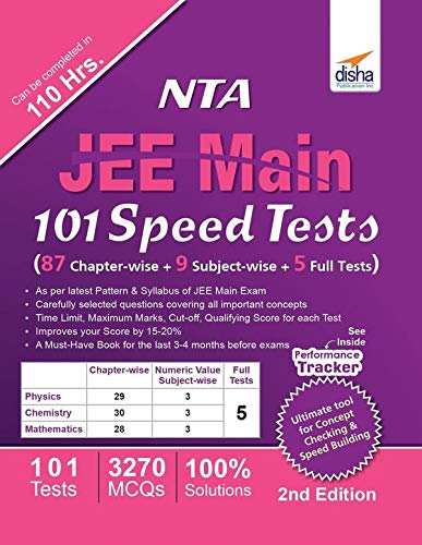 NTA JEE Main 101 Speed Tests (87 Chapter-wise + 9 Subject-wise + 5 Full ...