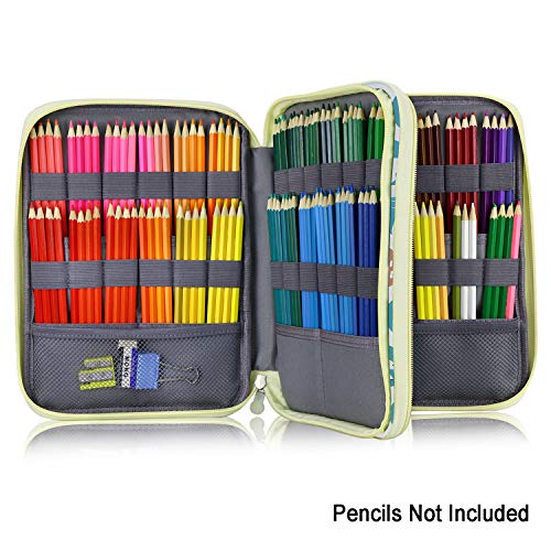 Colored Pencil Case For Student & Artist (192 Slots), Large Capacity Pencil Holder With Zipper For Prismacolor Watercolor Coloring Pencils, Professional Organizer Bag By Youshares (Polar Bear) #TOP1