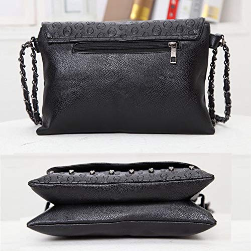 Punk Women Shoulder Top-handle Bag Skull Chain SatchelTote Handbag Purse Clutch3