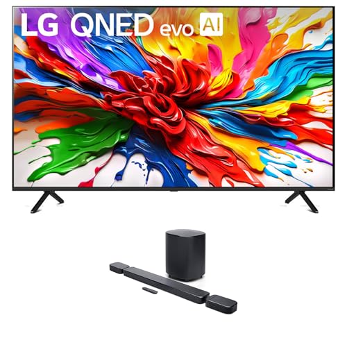 Image of LG 65QNED92AUA 65 Inch 4K QNED Mini LED evo AI Smart TV with a JBL BAR-700-MK2 Surround Sound 4K Dolby Atmos Passthrough Soundbar (2025)