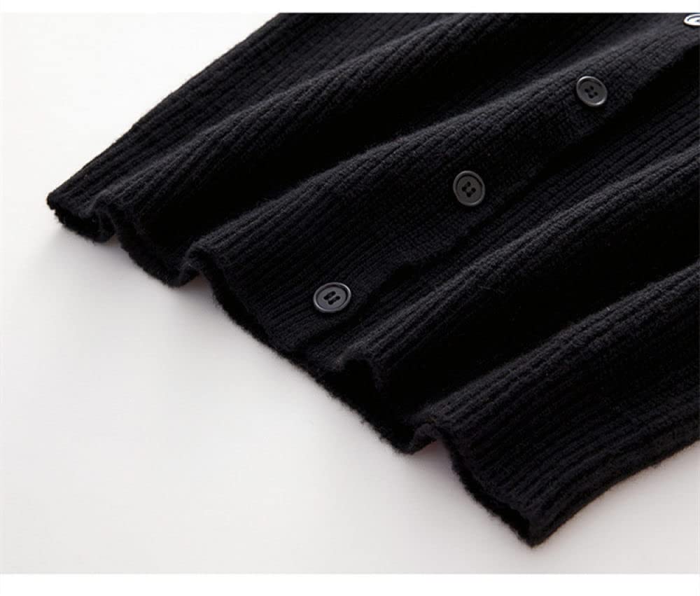 Kardigany Damskie Kardigany Z Wełny Dzianinowe Płaszcz Sweter W Stylu Retro Czarny Kardigan Z Długim Rękawem Zapinany Z Przodu Na Guziki Kardigan Zimowa Miękka Dzianinowa Kurtka Wierzchnia Do Noszeni