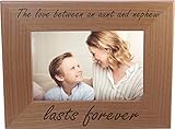 The Love Between an Aunt and Nephew lasts forever - 4x6 Inch Wood Picture Frame - Great Gift for Birthday, or Christmas Gift for Aunts, Sisters