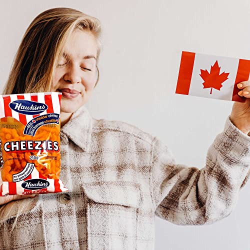 Hawkins Cheezies From Canada Family Pack 3x210g/7.4oz, Canadian Snacks Cheese Curls with Cheddar Cheese Puff Powder, Crunchy Cheese Straws, with BoomQQ Sticker - image 6