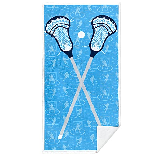 ChalkTalkSPORTS Guys Lacrosse Beach Towel | Blue Crossed