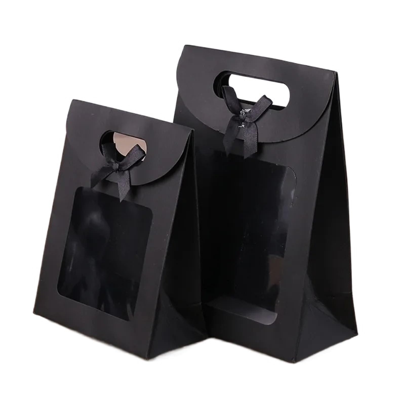 Sacchetti regalo Kraft for finestre da 25 pezzi in bianco e nero