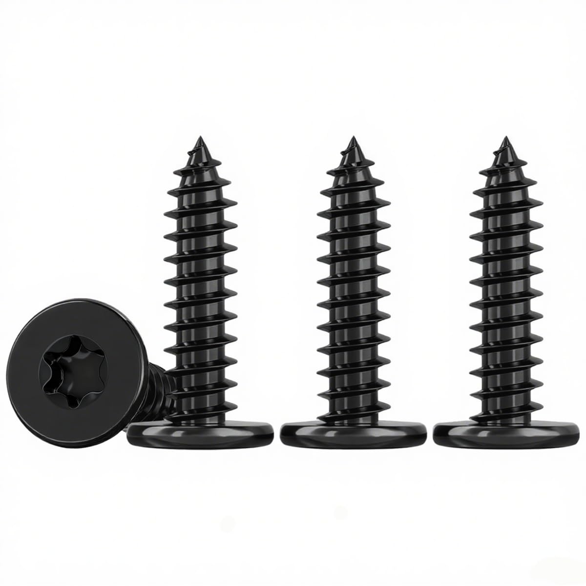 ‌Drenky Śruby M5 do blachy z łbem płaskim Czarne Śruby ze stali nierdzewnej A2 V2A Torx M5 x 20 mm, 50 sztuk