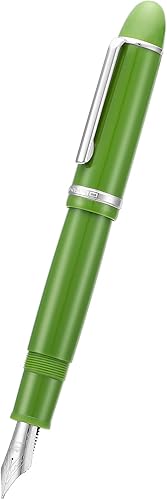 Miniatura 10 de Jinhao X159 - Pluma estilográfica acrílica verde oscuro, tamaño 8, punta extrafina, borde dorado, diseño clásico, bolígrafo de escritura suave con
