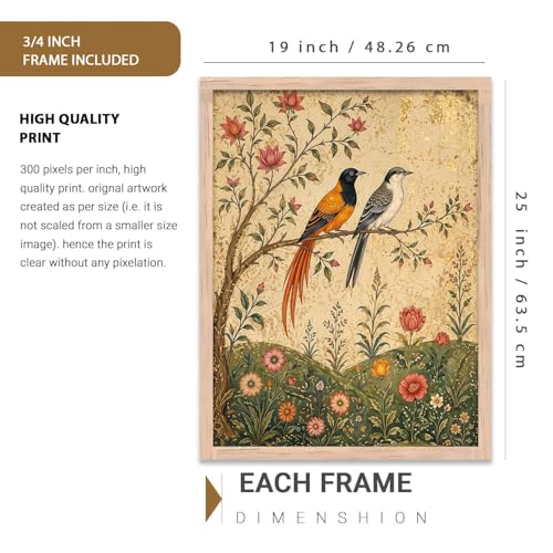 Image of kotart Madhubani Art Wall Painting Traditional Home Decoration With Frame For Living Room Bed Room Hotel Wall Decor Digital Reprint (19x25 inch)
