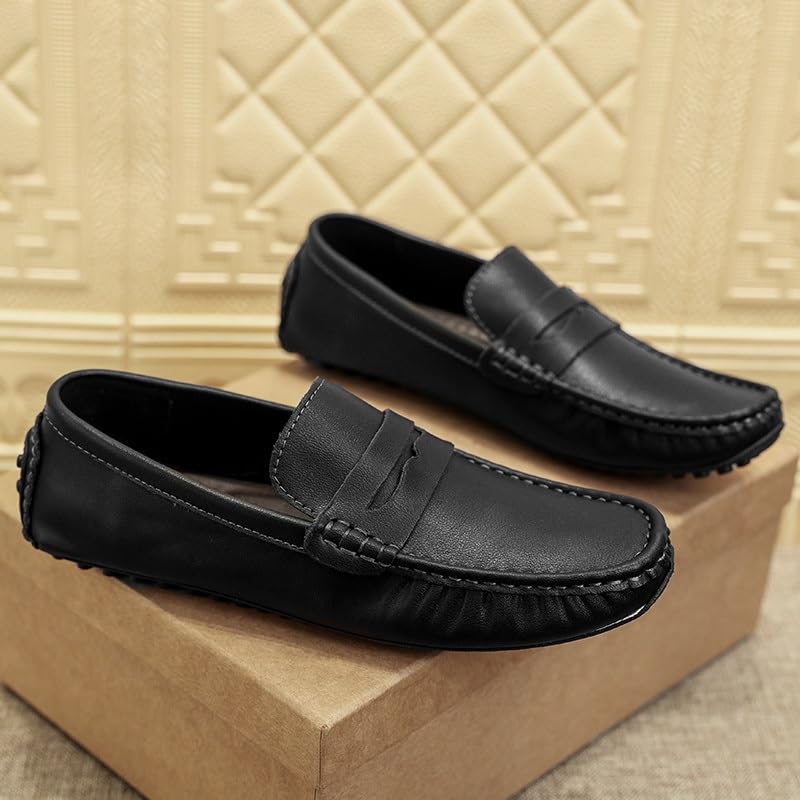 Loafers for Men PU Leather Penny Driving Loafers Flat Heel Comfortable Lightweight Outdoor Slip-ons4